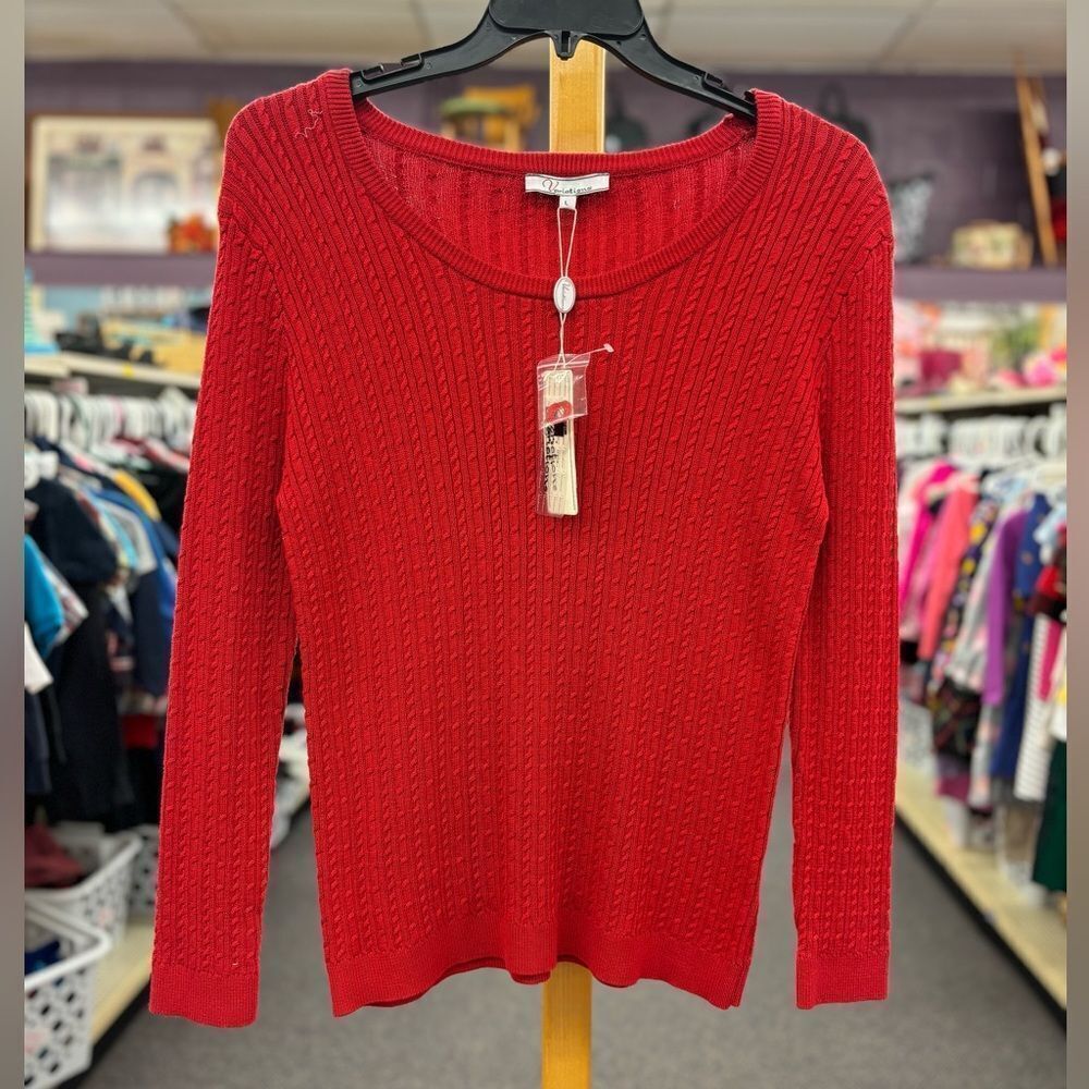 Variations New ladies L red v neck sweater